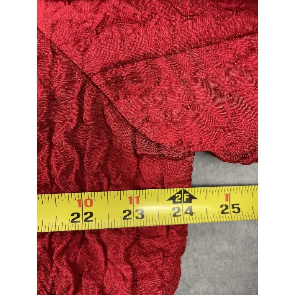 Chico's 3 (US XL 16) Red Jacket Long Sleeve Open Front Pockets Textured Lined - Picture 9 of 11
